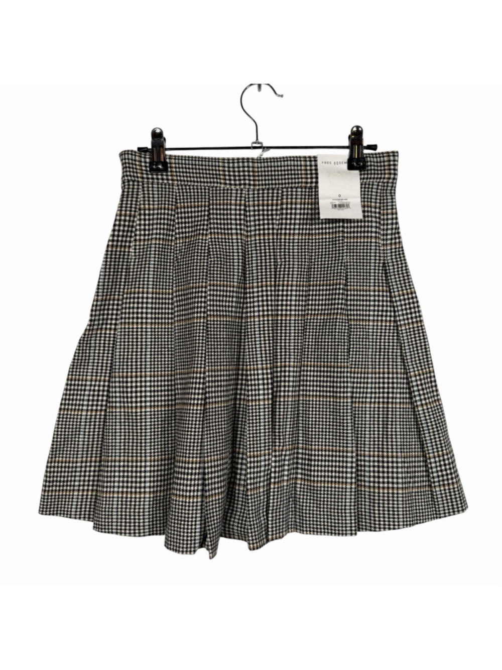 Free Assembly Plaid Pleated Mini Skirt Size 0 - Picture 3 of 10